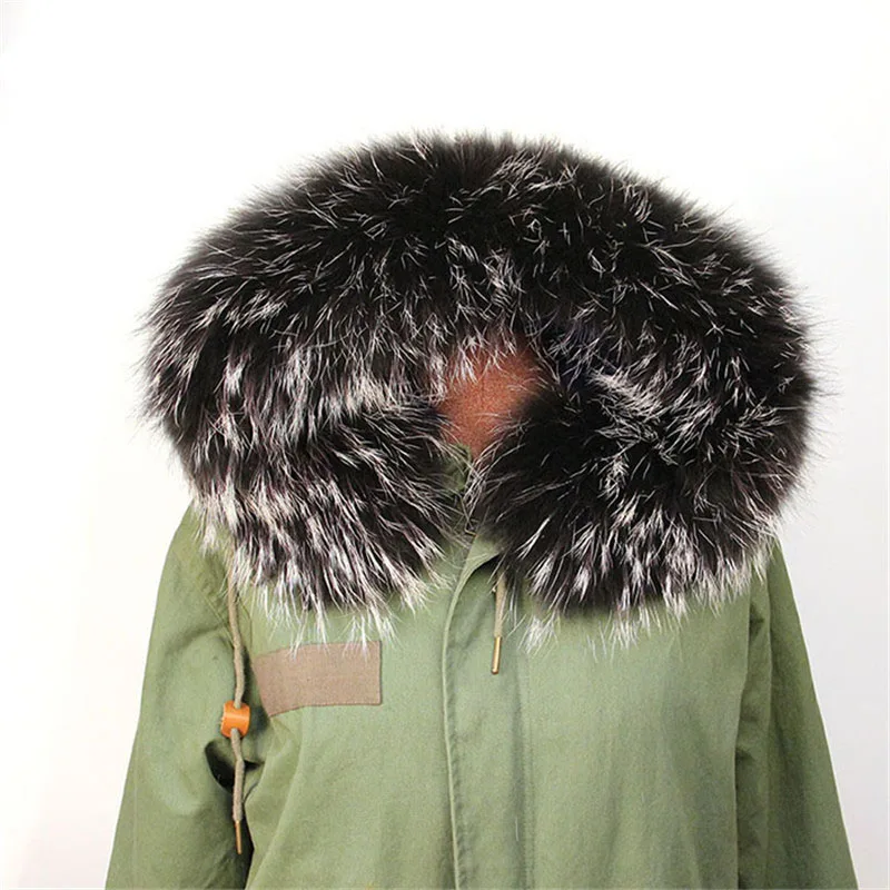 Женская шаль из меха енота роскошный зимний шарф с воротником и натурального