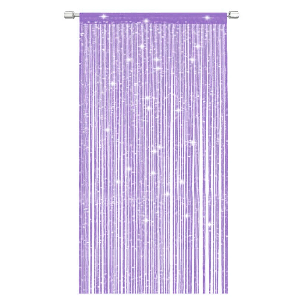 Window Easy Install Room Divider Home Decor Party Hanging Door Curtain Romantic Multi Purpose Tassel String Indoor Fly Screen - Цвет: Фиолетовый