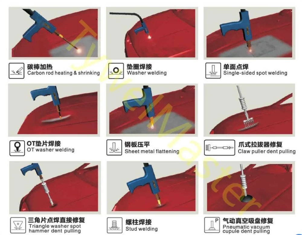 Инструменты для ремонта кузова автомобиля, аксессуары для ремонта листового металла, Омыватель волнистой проволоки, стержня из углеродного стержня, сварочный пистолет для точечной сварки