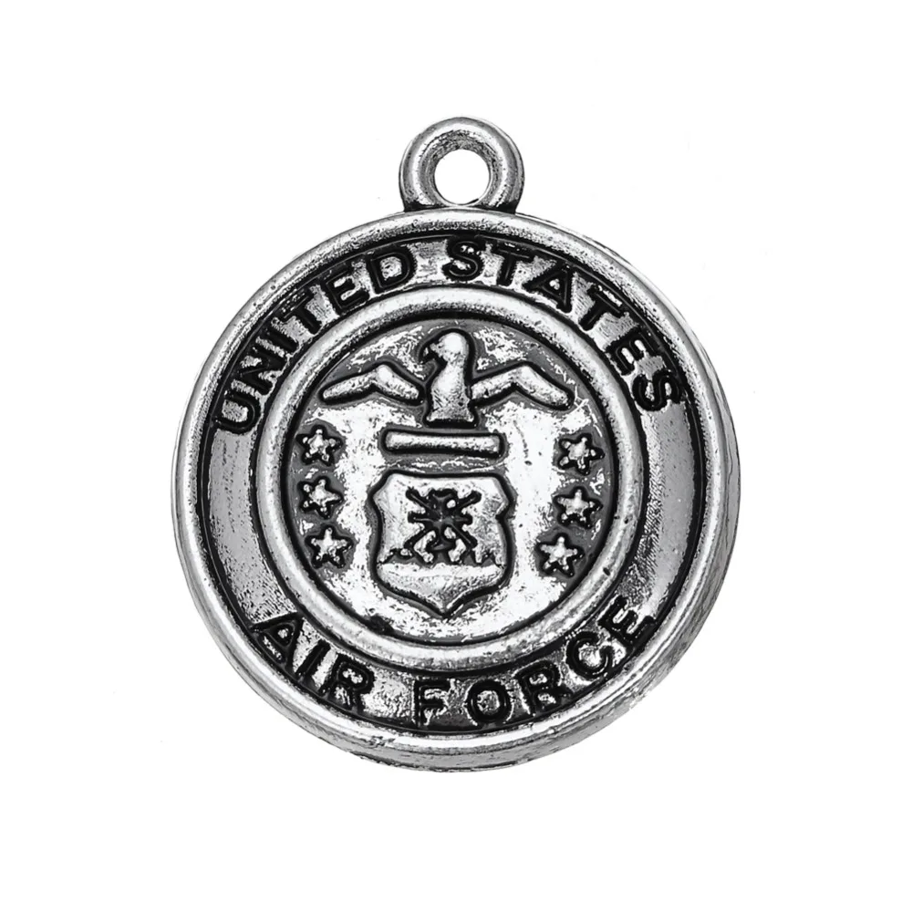 

EUEAVAN 20pcs Metal The United States Armed Forces Charm Army/Marine Corps/Navy/Air Force/Coast Guard Badge Design Jewelry DIY