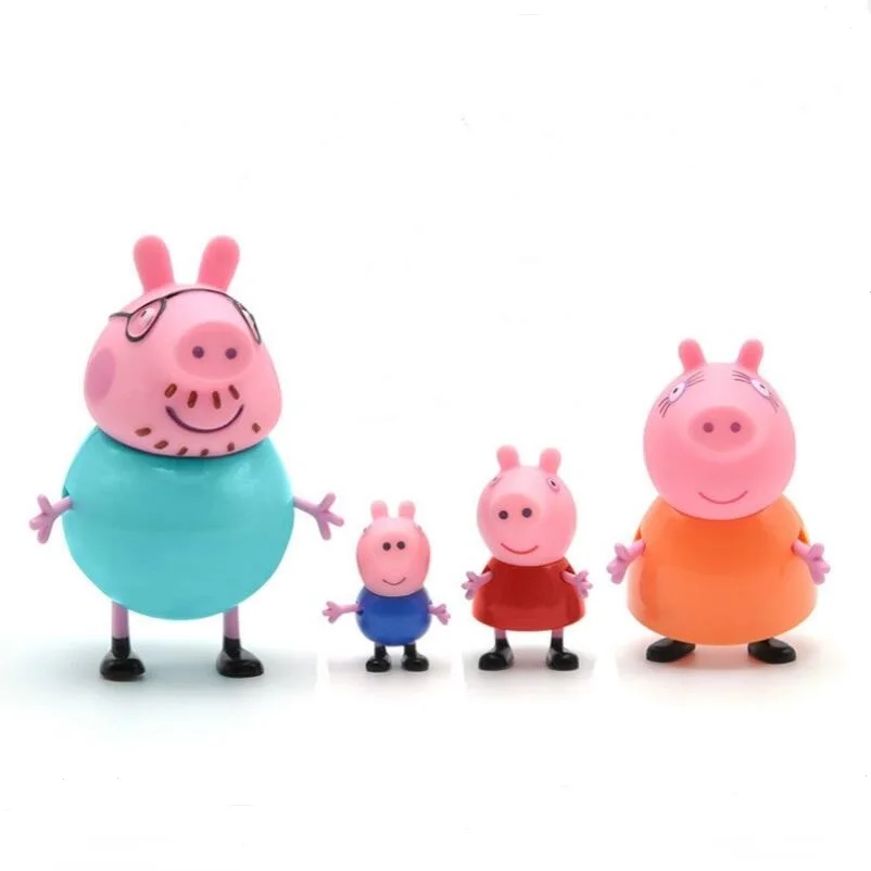 Peppa Pig для маленьких девочек Джордж Семья 4 шт. мама и папа действие модель куклы Pelucia аниме игрушки ребенка день рождения Рождественский