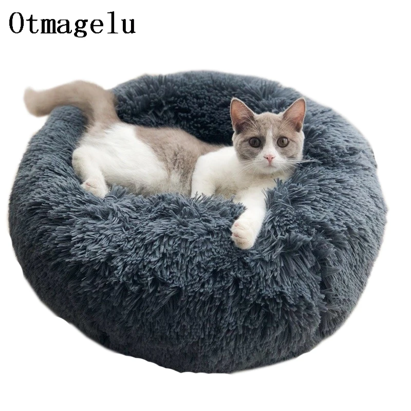 Plush Cat Bed Pet House Soft Long Plush Cat Cushion Mat Dog Bed For Small Dog Cat Nest Winter Warm Kitty Sleeping Bed Puppy Mat11