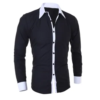 

Fashion Personality Men's Casual Slim Long-sleeved Shirt Top Blouse c0301