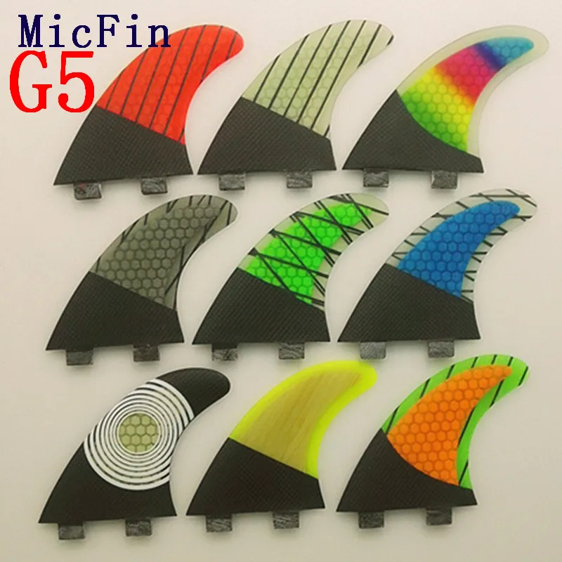 FCS G5 زعنفة تصفح الفيبرجلاس العسل زعانف الكربون Quilhas ثلاثي/مجموعة متوسطة الحجم pranchas دي تصفح fcs تصفح زعانف