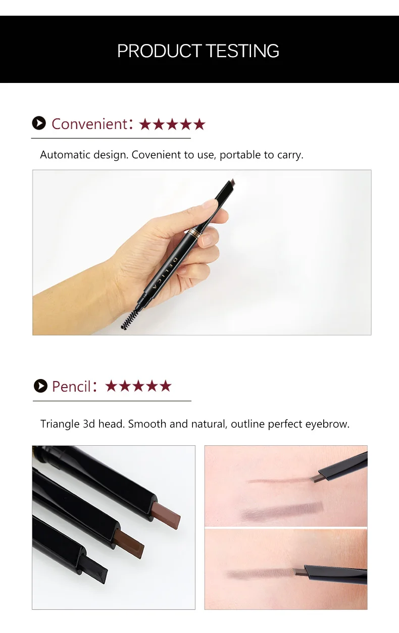 Delica карандаш для бровей карандаш 3 цвета натуральный автоматический средства ухода для век макияж с мягкой кисточки 2 шт