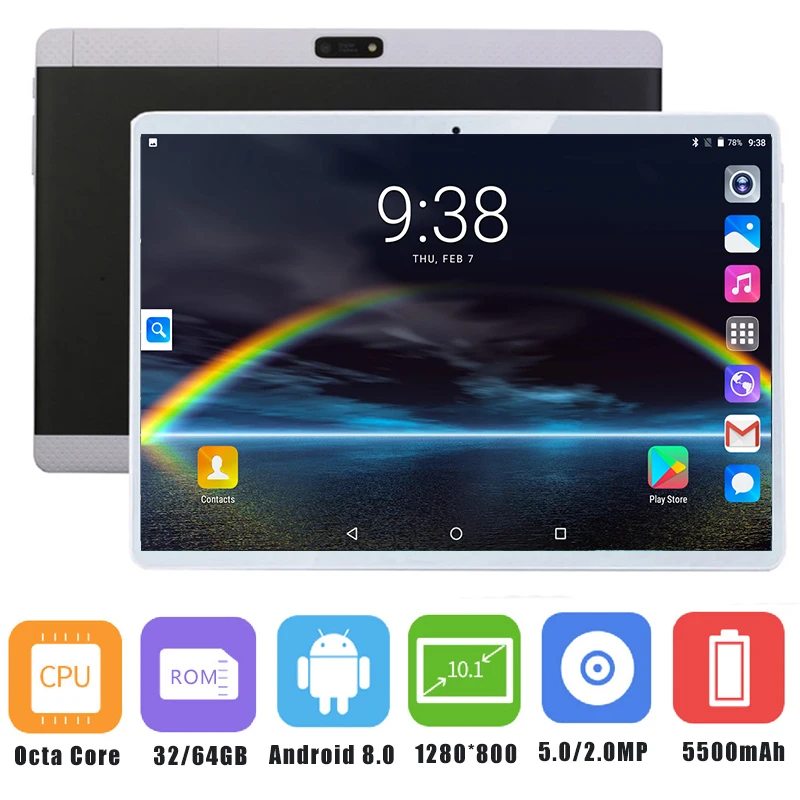 

Free Shipping Android 8.0 OS 10 inch tablet 3G 4G LTE Octa Core 4GB RAM 64GB ROM 1280*800 IPS Kids Gift PAD Tablets 10 10.1