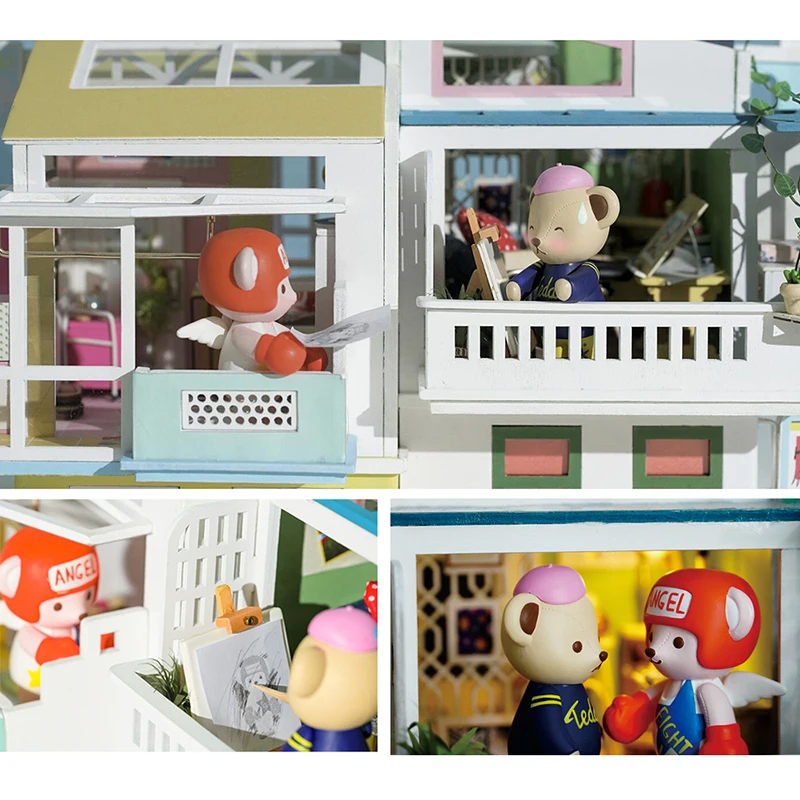 Robotime DIY миниатюрный деревянный кукольный домик с мебелью, строительные наборы, игрушки ручной работы для дропшиппинг