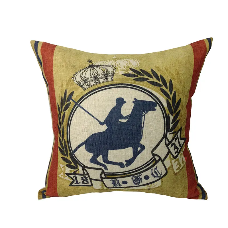 be Home 2016 New Arrival Contemporary Polo Digital Printed Linen/polyester Decorative Pillow