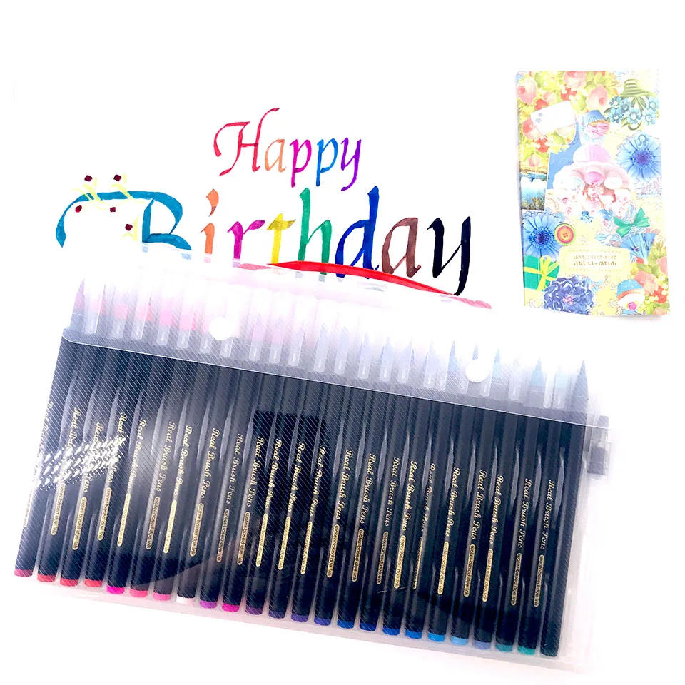 

48 Pcs Watercolor Brush Pens +2 Pcs Water Pens for Art Markers Drawing Coloring Manga Calligraphy School Supplies Stationery