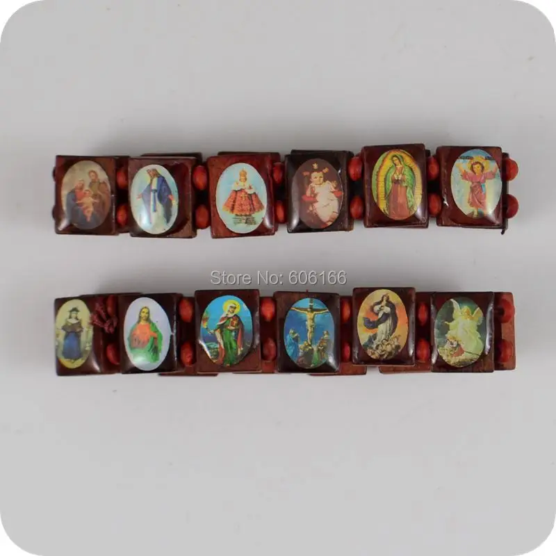 Торговля 36 шт./лот деревянный браслет с Иисусом Молитвенные Четки католические православная модные религиозные украшения