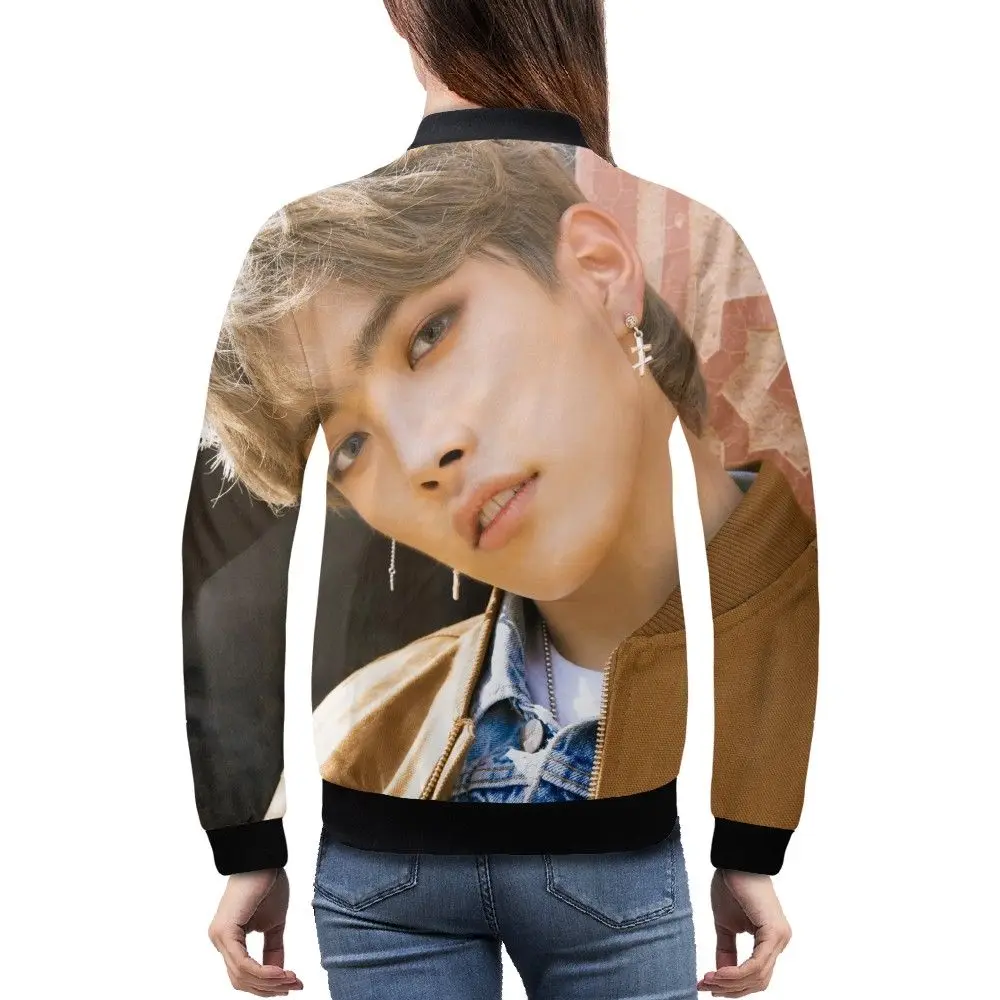Women ATEEZ Kpop Group Hip Pop Bomber Jacket Hongjoong Seonghwa Yunho Yeosang San Mingi Wooyoung Jongho A TEEnager Z