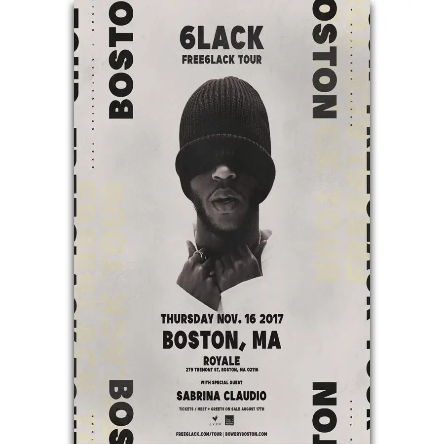 S273 6LACK FREE6LACK Music Tour Rap Hip Hop Singer