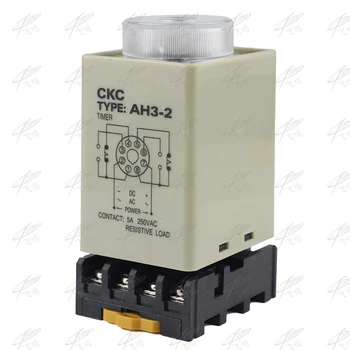 

AH3-2 AC 220V on-delay DPDT time relay with socket AH3 series 220VAC delay timer with base
