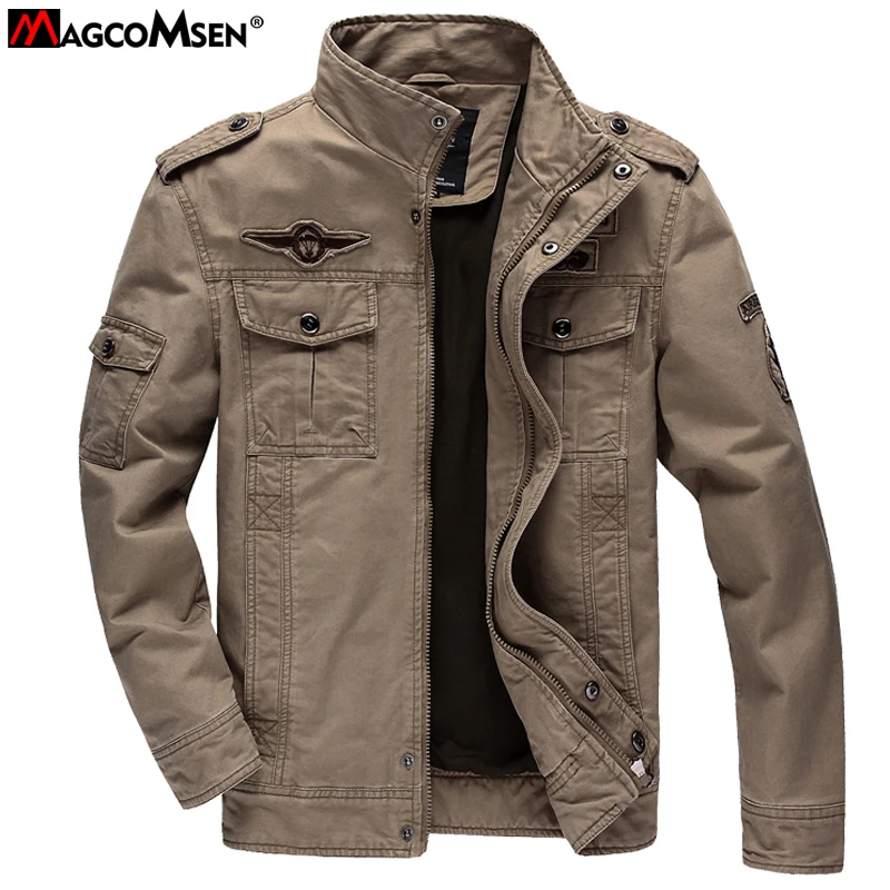 

MAGCOMSEN Man Bomber Jacket Coat Army Military MA 1 Flight Jacket Men Embroidery Jacket Male Brand Clothing Plus 6XL AG-QQC-001