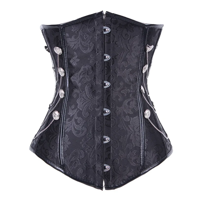 2017 Black Steampunk Underbust Corset Sexy Gothic Clothing Corsets And