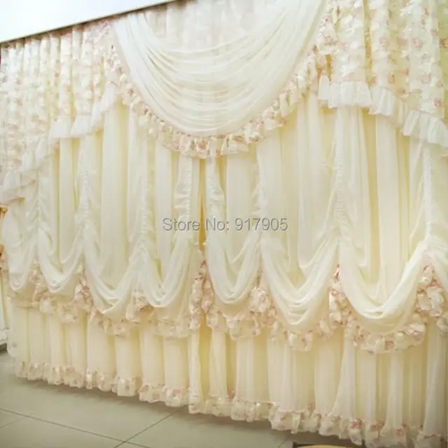 Luxury Lace Ruffled Princess Curtains For Living Room Modern Luxury Lace Ruffled Princess Curtains For Living Room Modern Korean Bedroom Beautiful Home