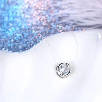 1 шт. модное ожерелье из сплава с невидимым камнем золотого и серебряного цвета, прозрачное ожерелье с цепочкой для женщин N18-T2 - Окраска металла: Silver