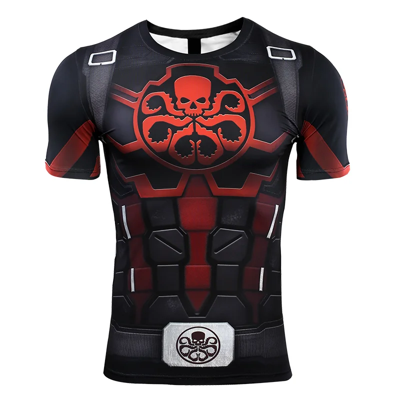 Гидра Капитан Америка 3D печатных футболки для мужчин Мстители 4 эндгейм Квантовая война компрессионная рубашка Косплей Костюм топы для мужчин