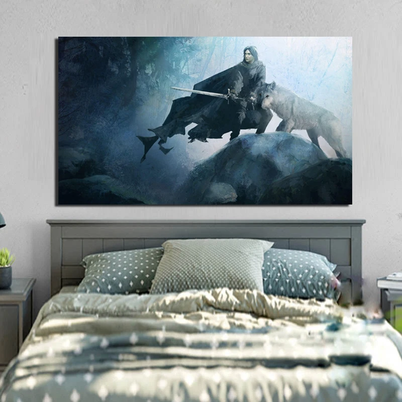 

Game Of Thrones Wolf Wallpaper Canvas Painting Print Living Room Home Decoration Artwork Modern Wall Art Oil Painting Posters HD