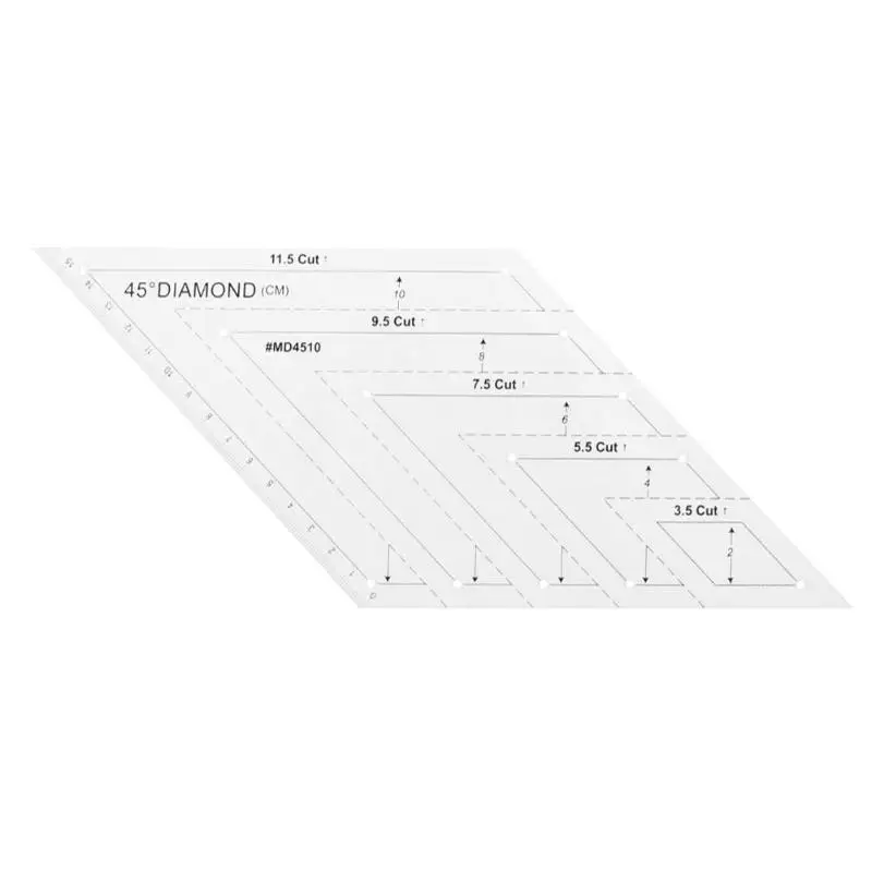 Прозрачный акриловый лоскутный ремесло лоскутное шитье линейка режущие линейки DIY домашнее шитье правило инструменты для рисования - Цвет: 45 Rhombus