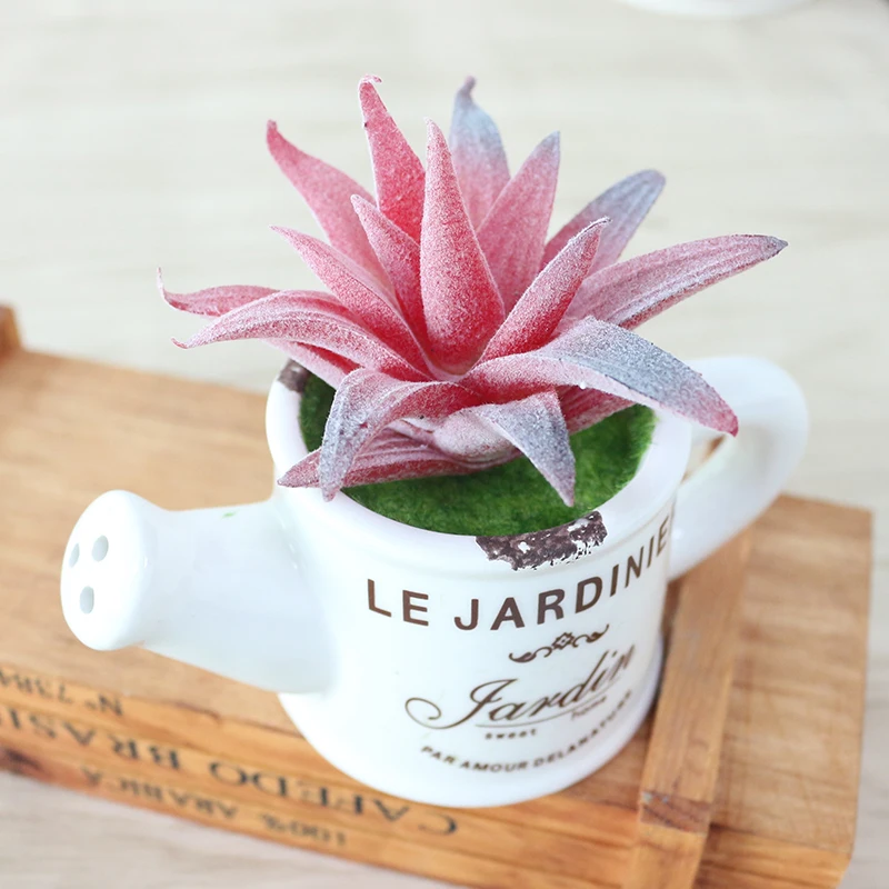 artificial plastic flowers with Ceramics vase cute artificial flower set home decoration for wedding flowers decoration (42)