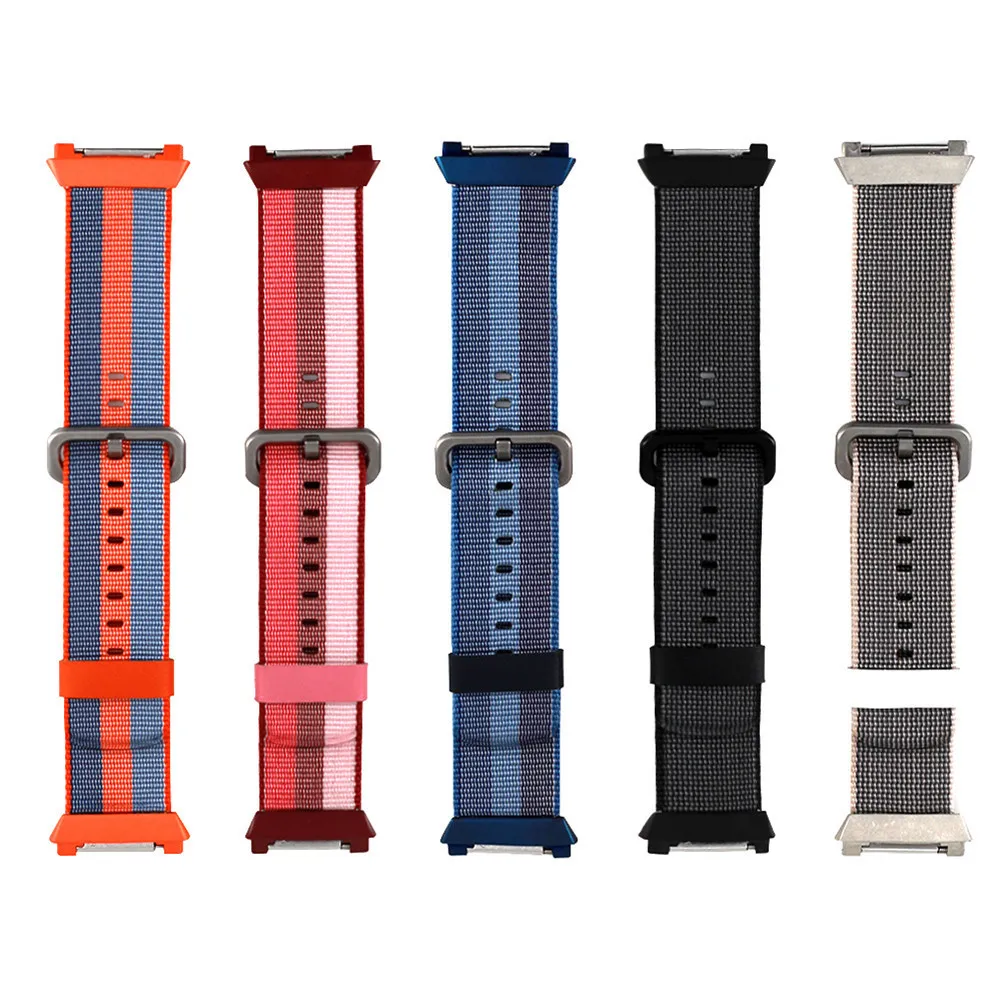 

5 Color Adjustable Blocking Nylon Braided Stripe Replacement Smart Watch Band Sport Strap For Fitbit Ionic Smart Bracelet
