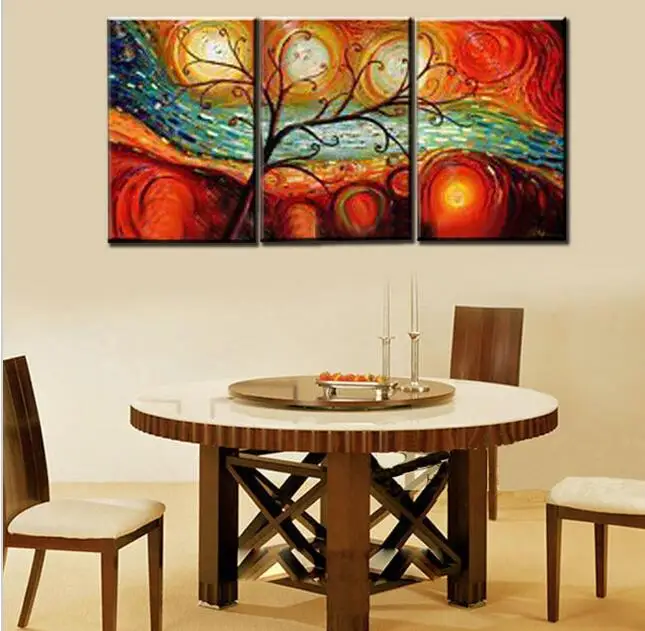 Tree Landscape Oil Paintings Hand Painted On Canvas 3 ...