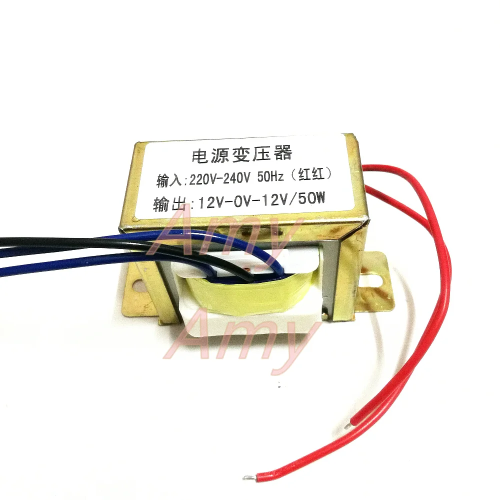 

50 Вт двойной трансформатор мощности 12 В, вход: 220 В, выход: 50 Гц/двойной 12 В