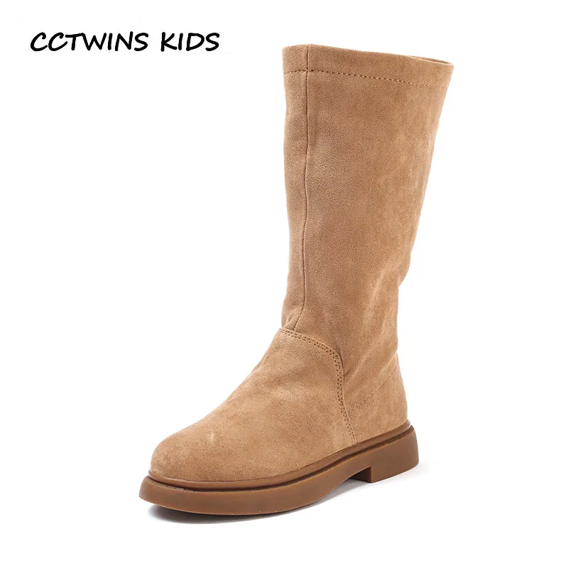 

CCTWINS KIDS 2018 Winter Baby Girl Leather Suede Boot Children Fashion High Boot Toddler Brand Warm Shoe Black C1147
