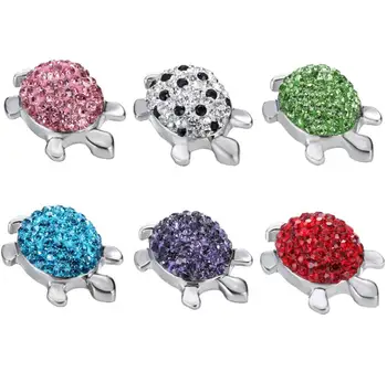 

10pcs 24*12mm Alloy + Crystals Animal Turtle Snap Buttons Beads For Scrapbooking Craft Sewing Jewelry Hair Clip Decoration
