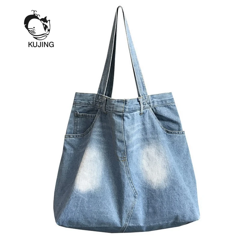 

KUJING Ladies Handbags Fashion Denim Women Shoulder Bags High Quality Large Capacity Women Shopping Bags Travel Casual Women Bag