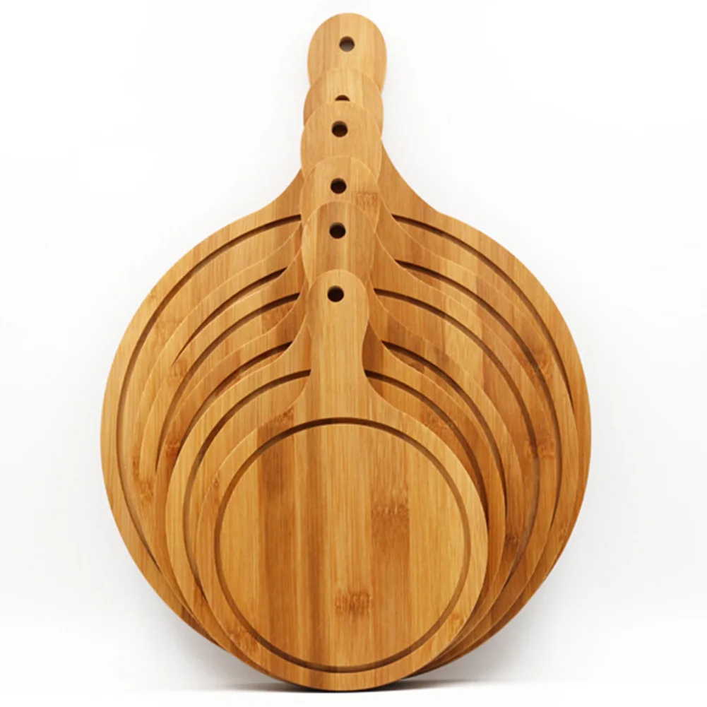 Baking Wooden Round Bakeware Tray Bread With Handle Steak Platter Pan Cake Cutting Pizza Board
