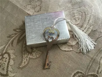 

100pcs/lot Key Bookmarks With Tassel Metal Wedding Favors Gifts For Baptism Baby Shower Souvenirs Party Gift Favors For Guest