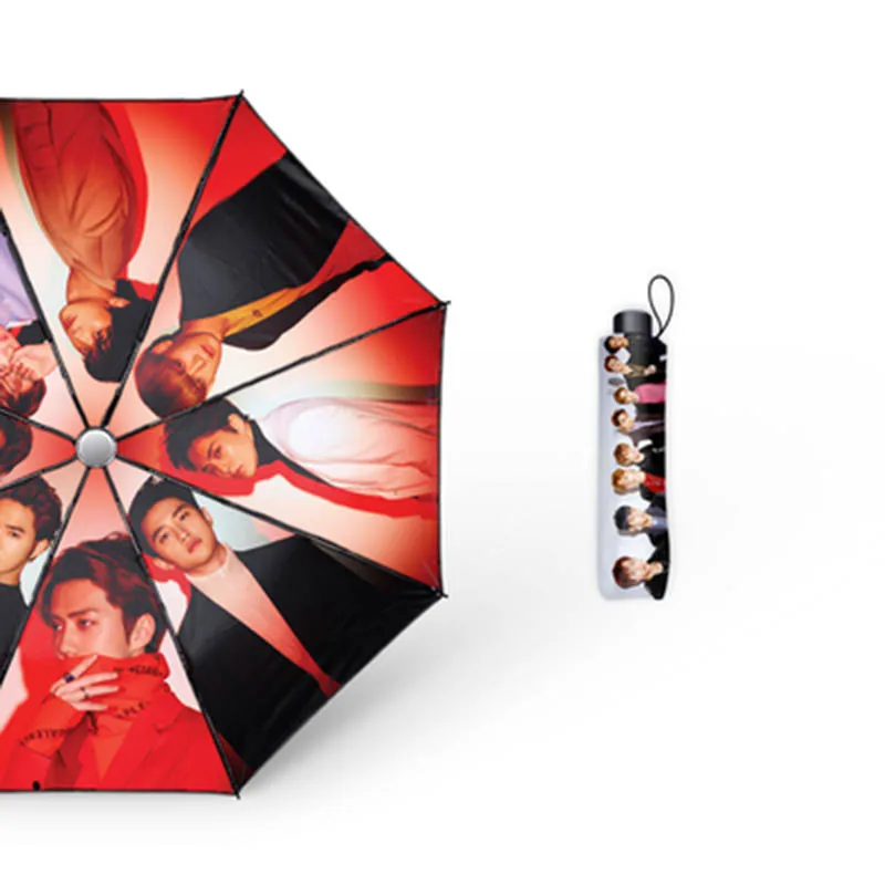 

2019Kpop Korean Fashion Umbrella Tri-fold Open Sunscreen Umbrella