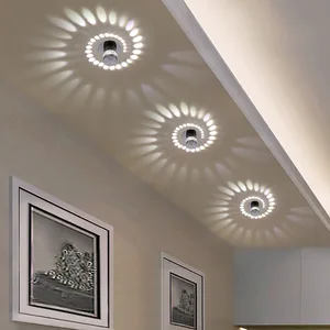 Modern LED Ceiling Light 3W RGB Wall Sconce for Art Gallery Decoration Front Balcony Lamp Porch Light Corridors Light Fixture