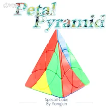 Yongjun лепесток Пирамида лист волшебный куб без наклеек пирамиды Волшебная скорость головоломка без наклеек игрушки для детей Cubo Magico