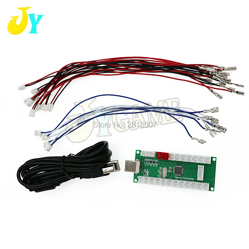 

DIY Zero Delay Arcade USB Encoder To PC PS3 Raspberry Pi Android USB Cable Encoder Board +Push Buttons Wire Cables