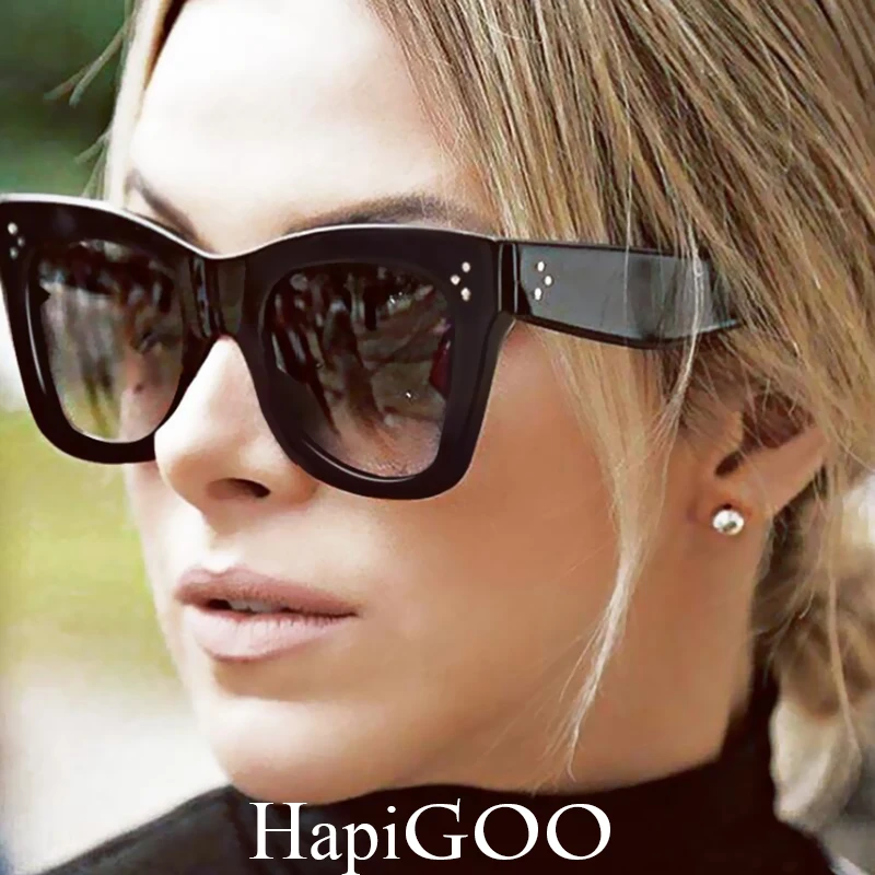 HAPIGOO 2018 Модные солнцезащитные очки кошачий глаз женские роскошные брендовые