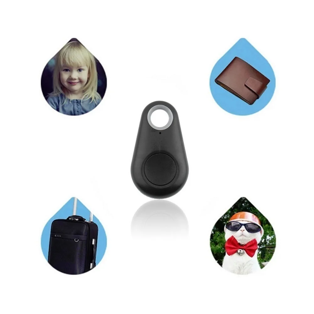 Nuevas llegadas portátil Bluetooth inteligente localizador GPS etiqueta Anti-Perdida de alarma cartera clave de perro mascota perro rastreador buscador política de