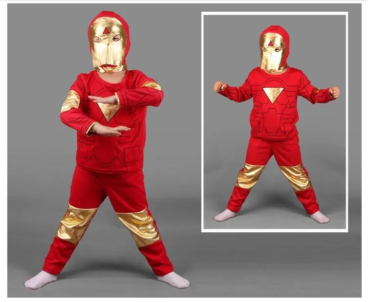 Спортивный костюм для мальчиков от 2 до 6 лет Пижама с круглым вырезом для костюмированной вечеринки пижамный комплект для девочек с Суперменом, Бэтменом, капитаном, человеком-пауком, Железным человеком, трансформером C118