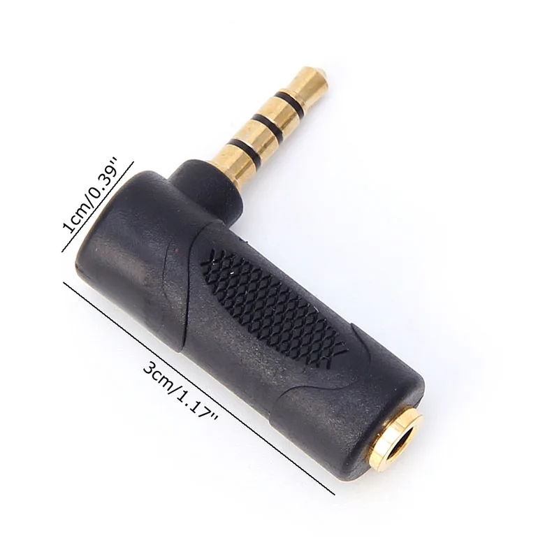 1x 3.5mm Jack Right Angle Male To Female Audio Stereo Headphone Plug