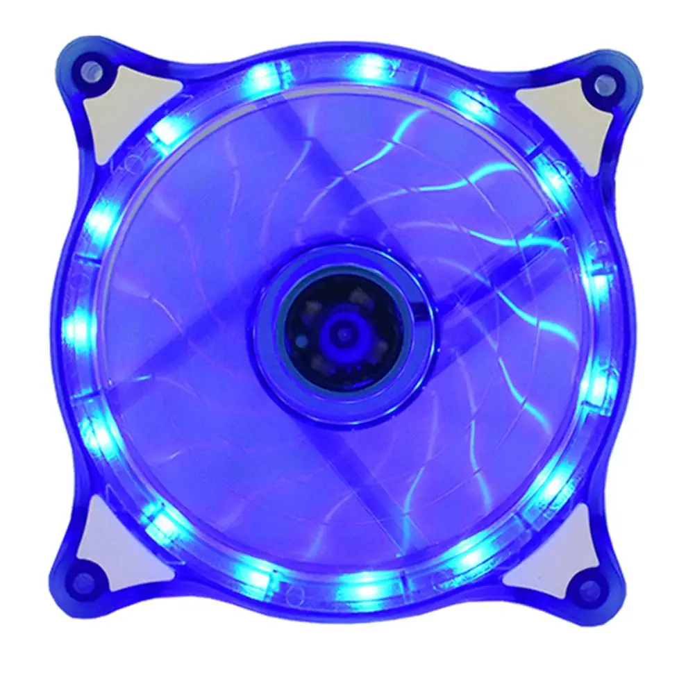 

12CM Crystal Desktop Computer Case Fan LED Colorful Silent Fan 11 Blades Long Service Life Wide Compatibility