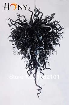 

Free Shipping Unique Design Murano Glass Black Chandelier