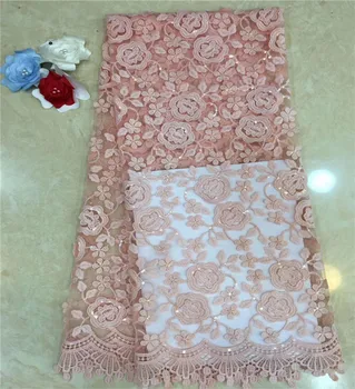 

African Water soluble Lace Wedding Dress, Luxury Lace Fabric 5Yard, African Wedding Lace Fabric High Quality sequins Net Lace