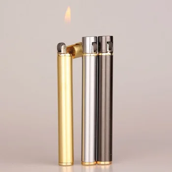 

Creative Mini Stainless Steel Lighters Recycling Butane Flame Metal Lighter Cigarette shape Torch cigar Lighter Gadget Gift