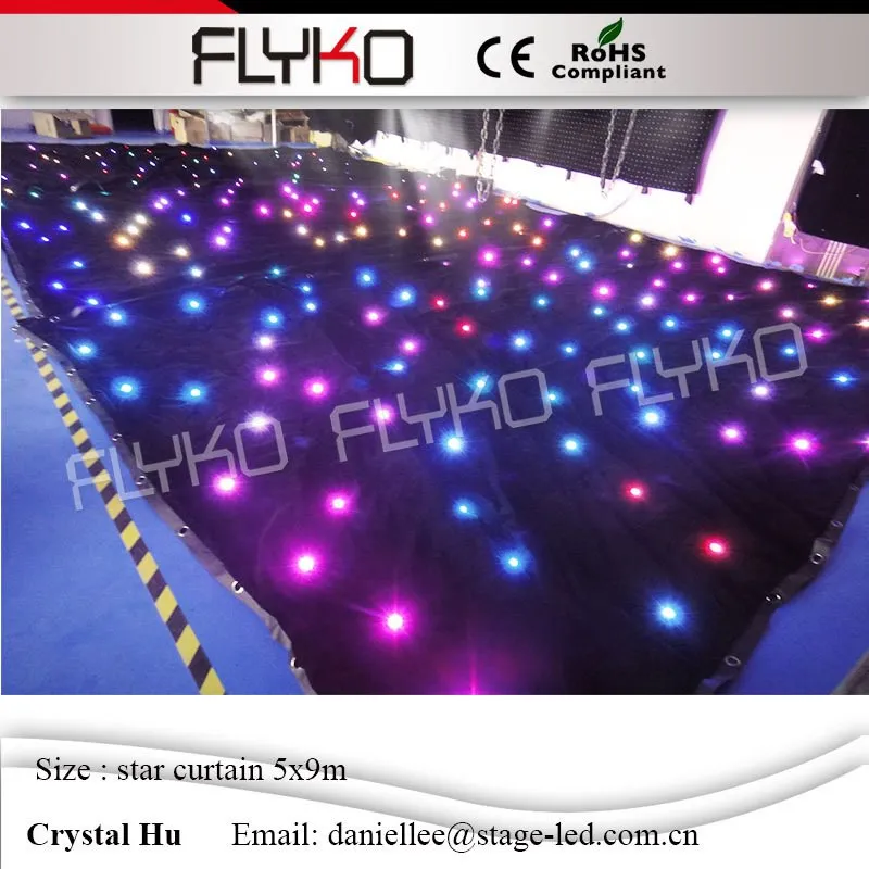 

Fantasy 5mx9m led star curtain durable protable flexible led star cloth cheap price DMX SD controller with Remote control