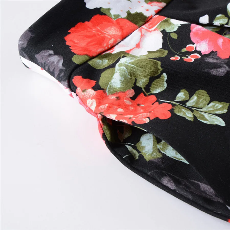 2019 Women's sexy dress retro comfortable pleated plus size skirt pocket print casual a word skirt cover up for ladies 40J8 (4)