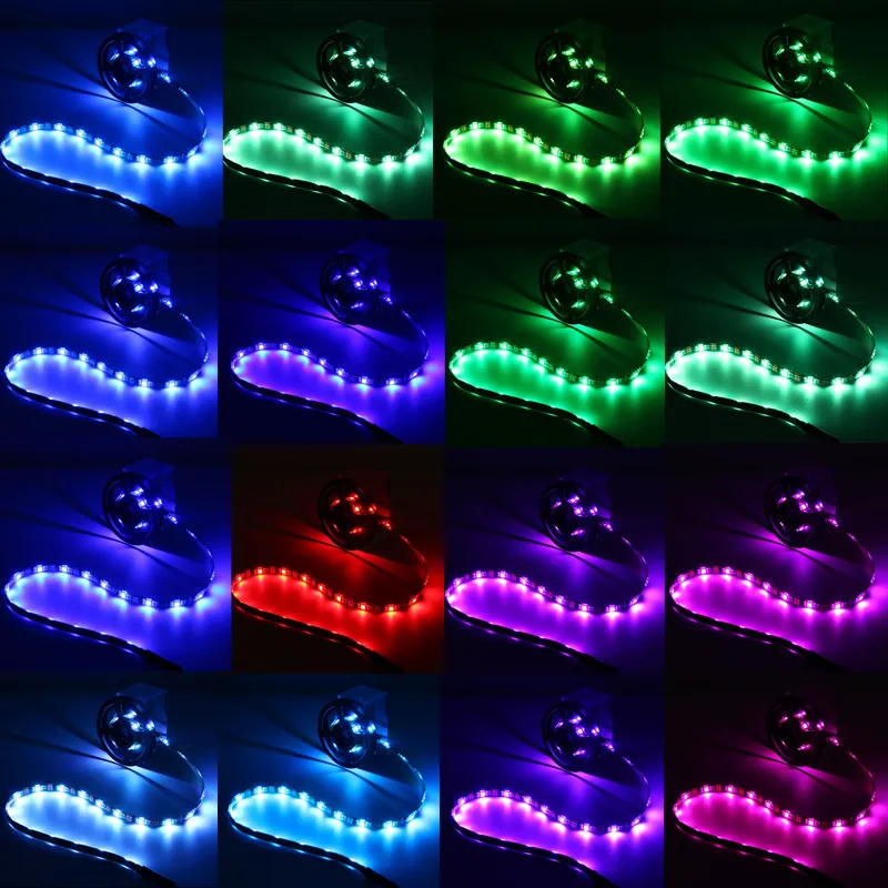 USB RGB Светодиодная лента DC5V 90 см SMD5050 гибкая изолента Светодиодная лента + мини-контроллер светодиодов RGB ТВ ПК фоновая лампа освещения