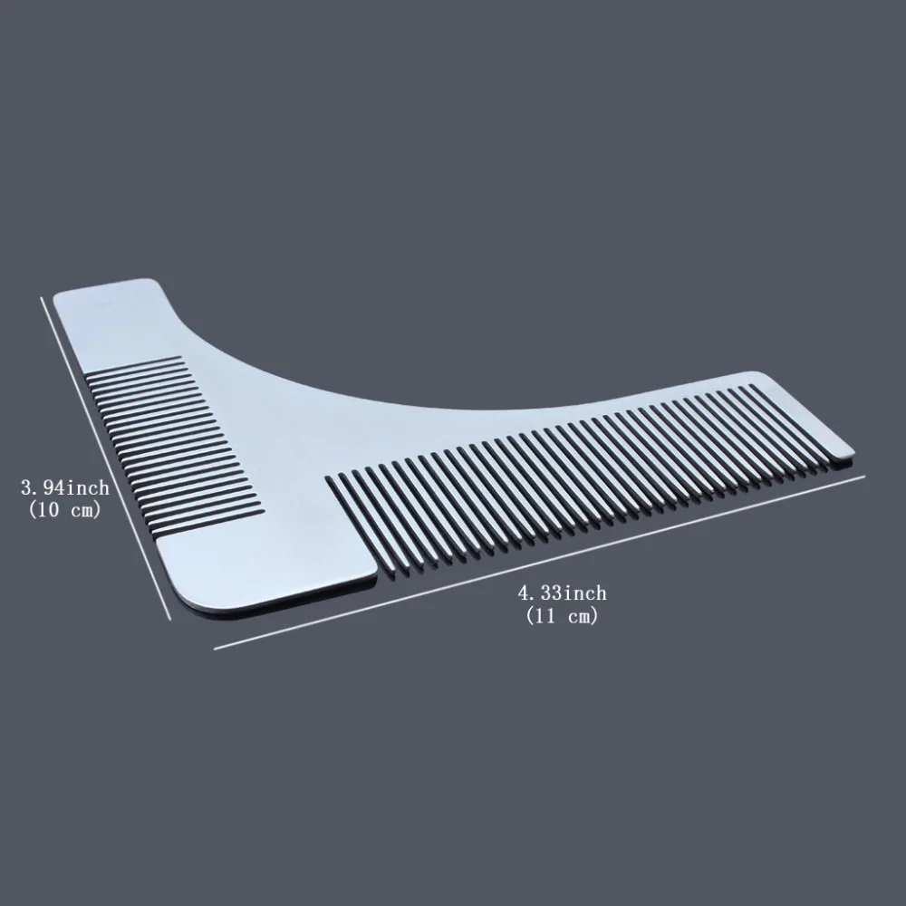 Stainless Steel Beard Comb Styling Tool Shaving Handmade Cut Hair Molding Trim Template (8)