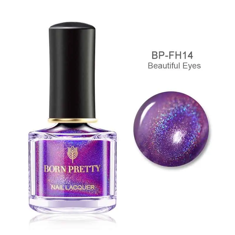 BORN PRETTY 6ml Iridescent Shiny Holographic Nail Polish Wonderworld Glitter Series Sequins Nail Art Lacquer Manicure Tools - Цвет: Color18